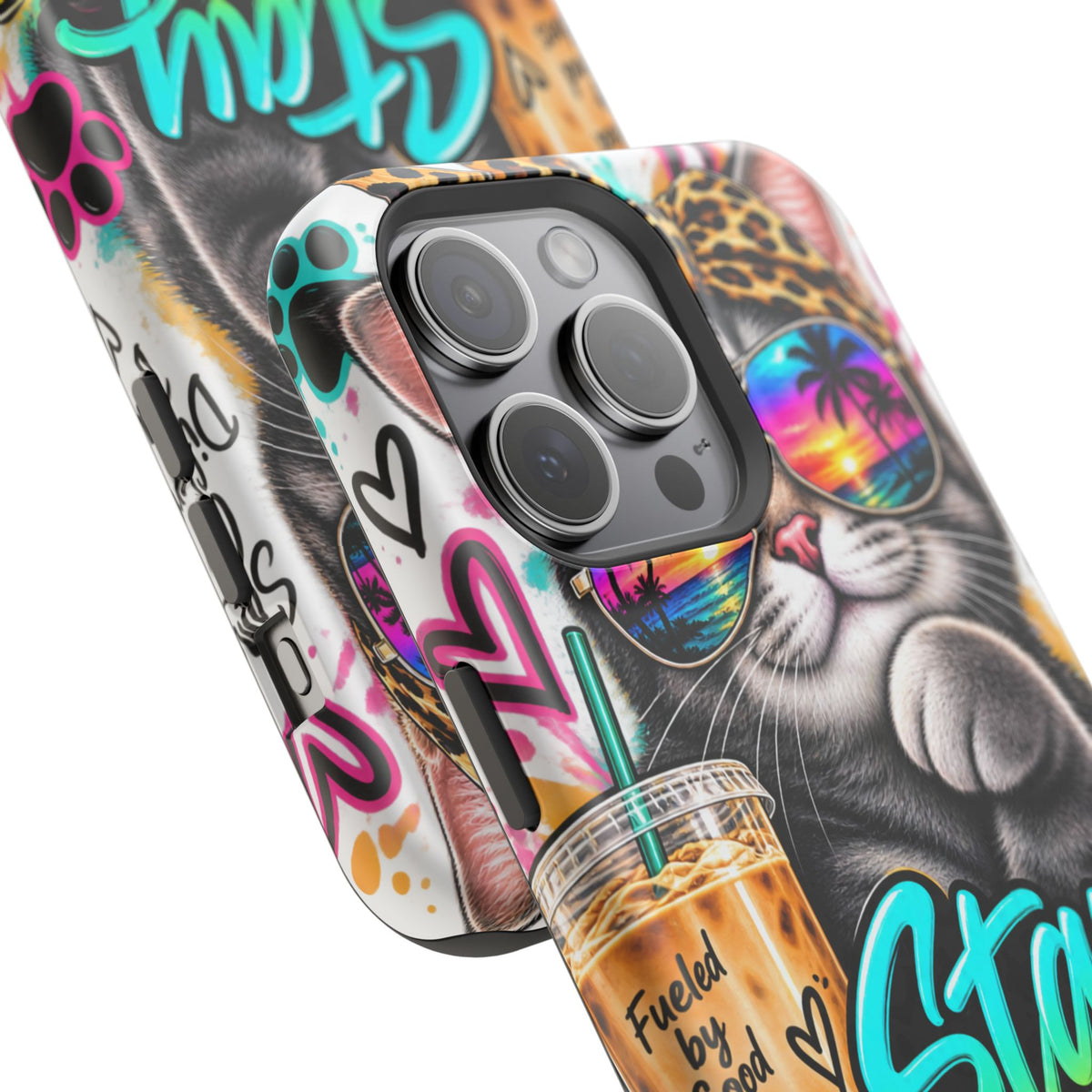 Phone Case — "Stay Pawsitive" Cat Impact-Resistant Case