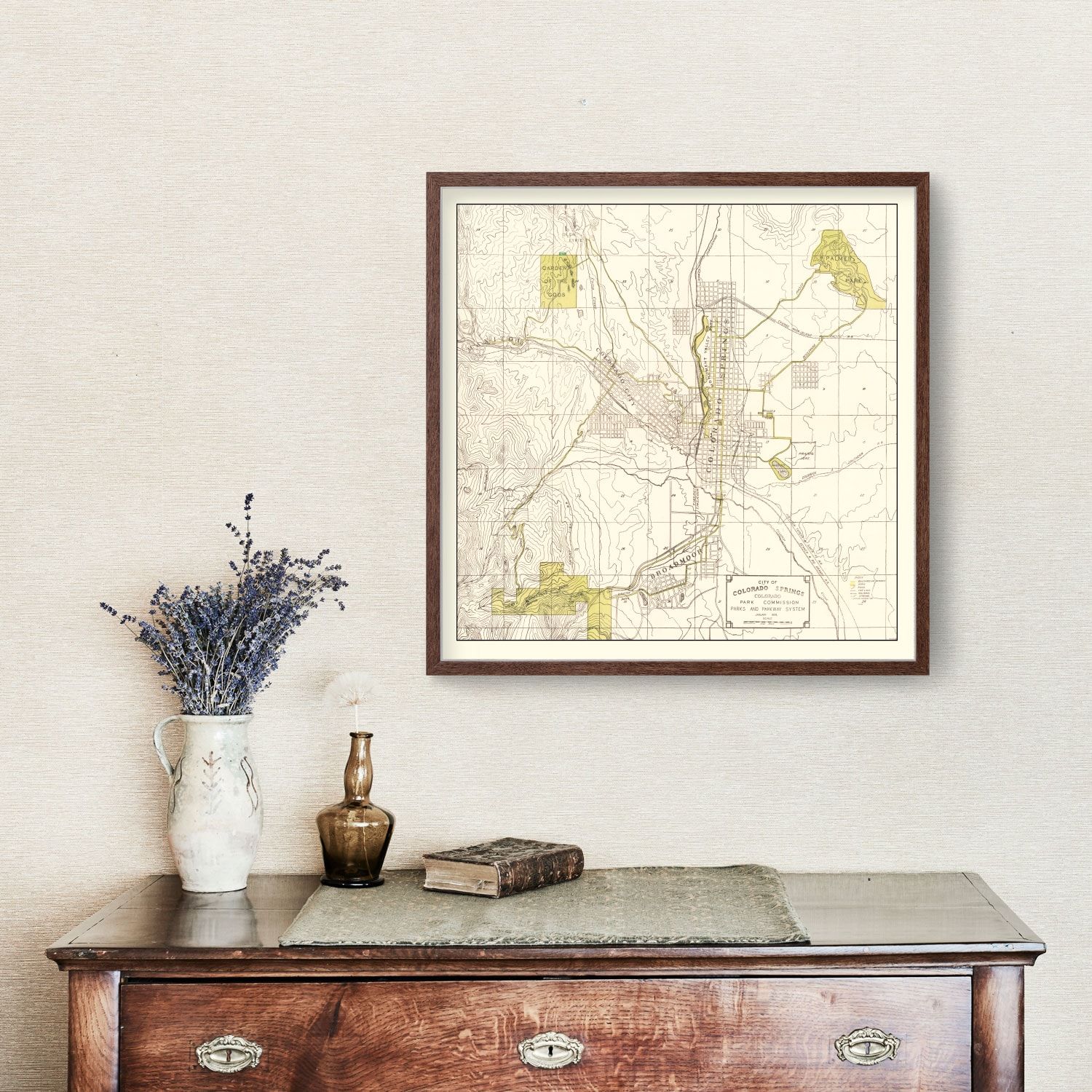 Vintage Map of Colorado Springs, Colorado 1909