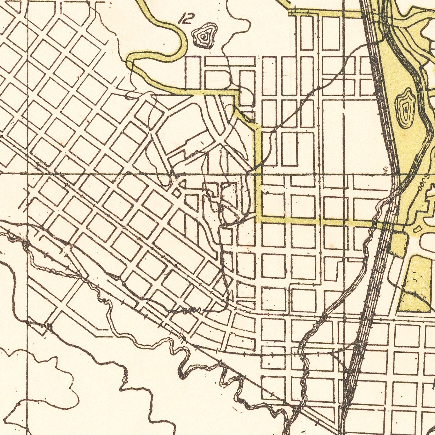 Vintage Map of Colorado Springs, Colorado 1909