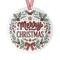 Merry Christmas Metal Ornament — Festive Holiday Tree Decoration