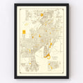 Vintage Map of Tampa, Florida 1947
