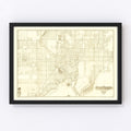 Vintage Map of Tampa, Florida 1913