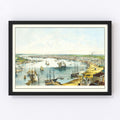 Vintage Map of New Orleans, Louisiana 1852
