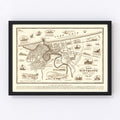 Vintage Map of Cleveland, Ohio 1937