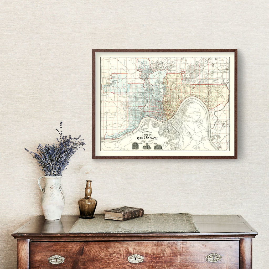 Vintage Map of Cincinnati, Ohio 1895