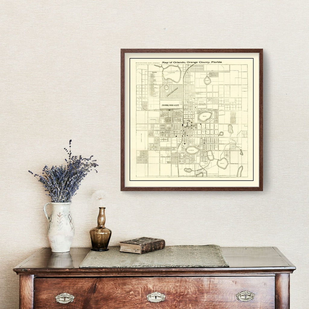 Vintage Map of Orlando, Florida 1910