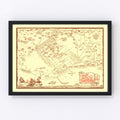 Vintage Map of Santa Barbara, California 1930