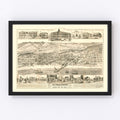 Vintage Map of San Buena Ventura, California 1884
