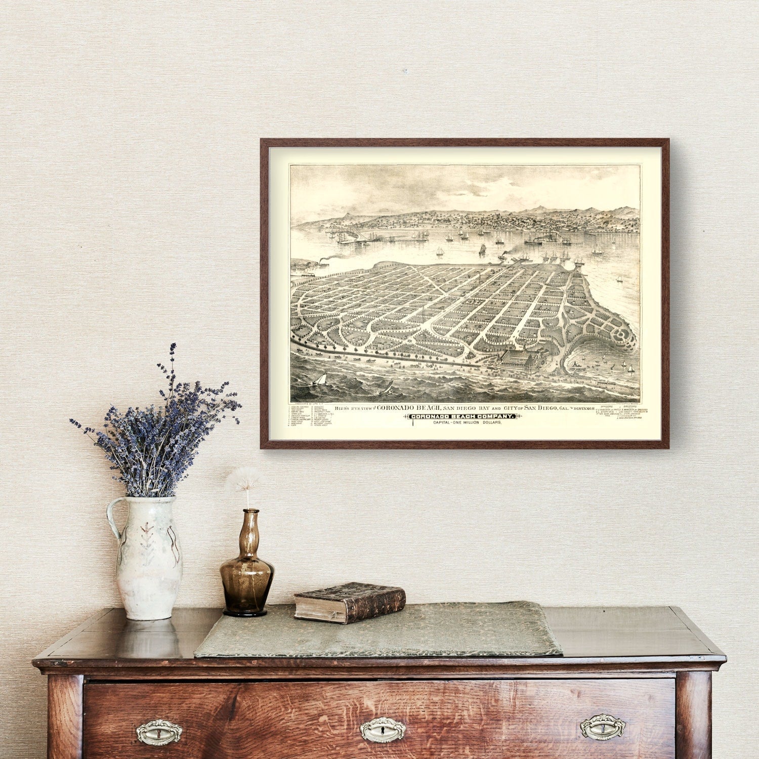 Vintage Map of Coronado Beach, California 1887