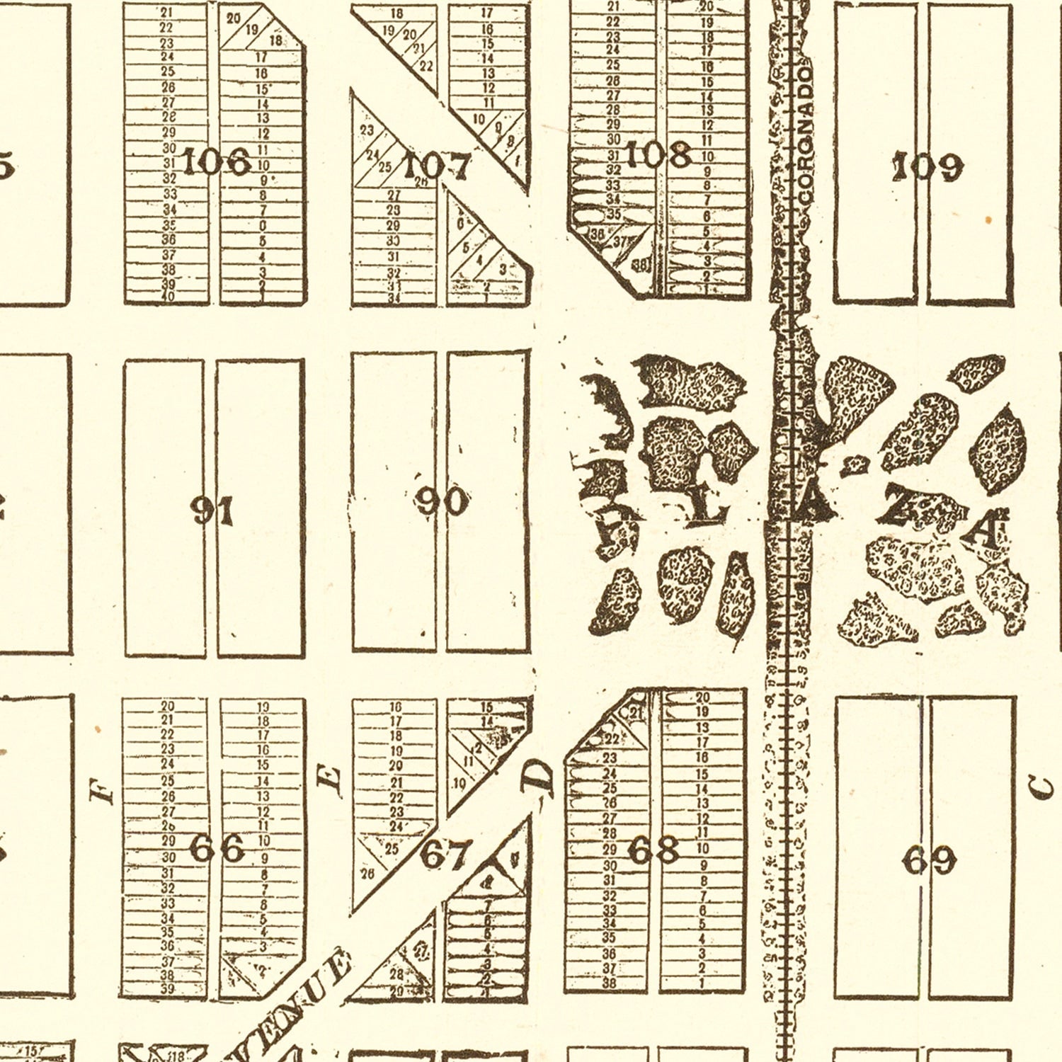 Vintage Map of Coronado Beach, California 1887