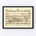 Vintage Map of Modesto, California 1888