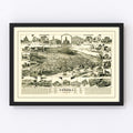Vintage Map of Eureka, California 1889