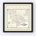 Vintage Map of Santa Barbara, California 1920