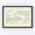 Vintage Map of Palo Alto, California 1920
