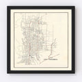 Vintage Map of Pasadena, California 1922