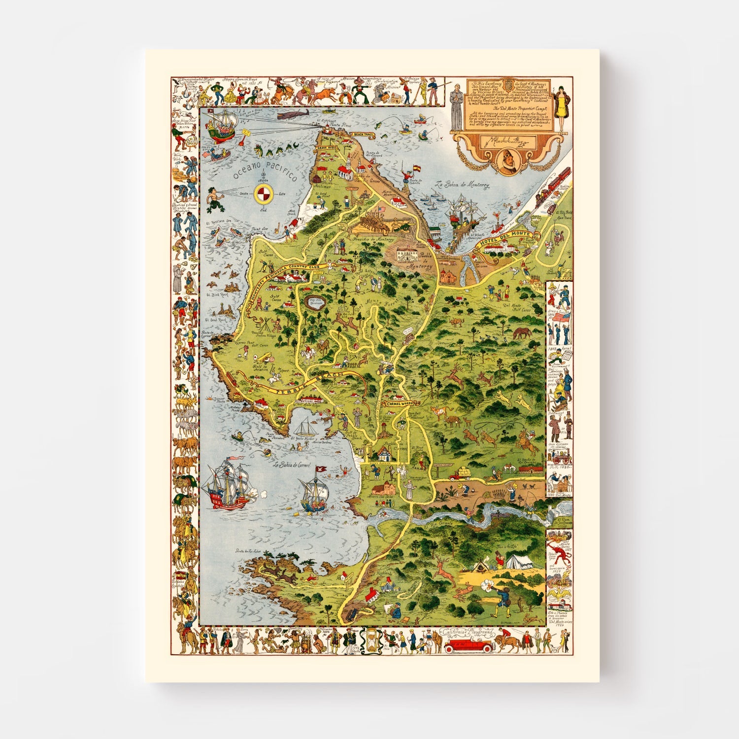Vintage Monterey Peninsula Map 1926