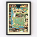Vintage Seventeen Mile Drive California Map 1927