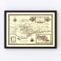 Vintage Map of Santa Barbara, California 1930