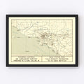 Vintage Map of Pasadena, California 1935