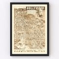 Vintage Map of Hollywood, California 1940