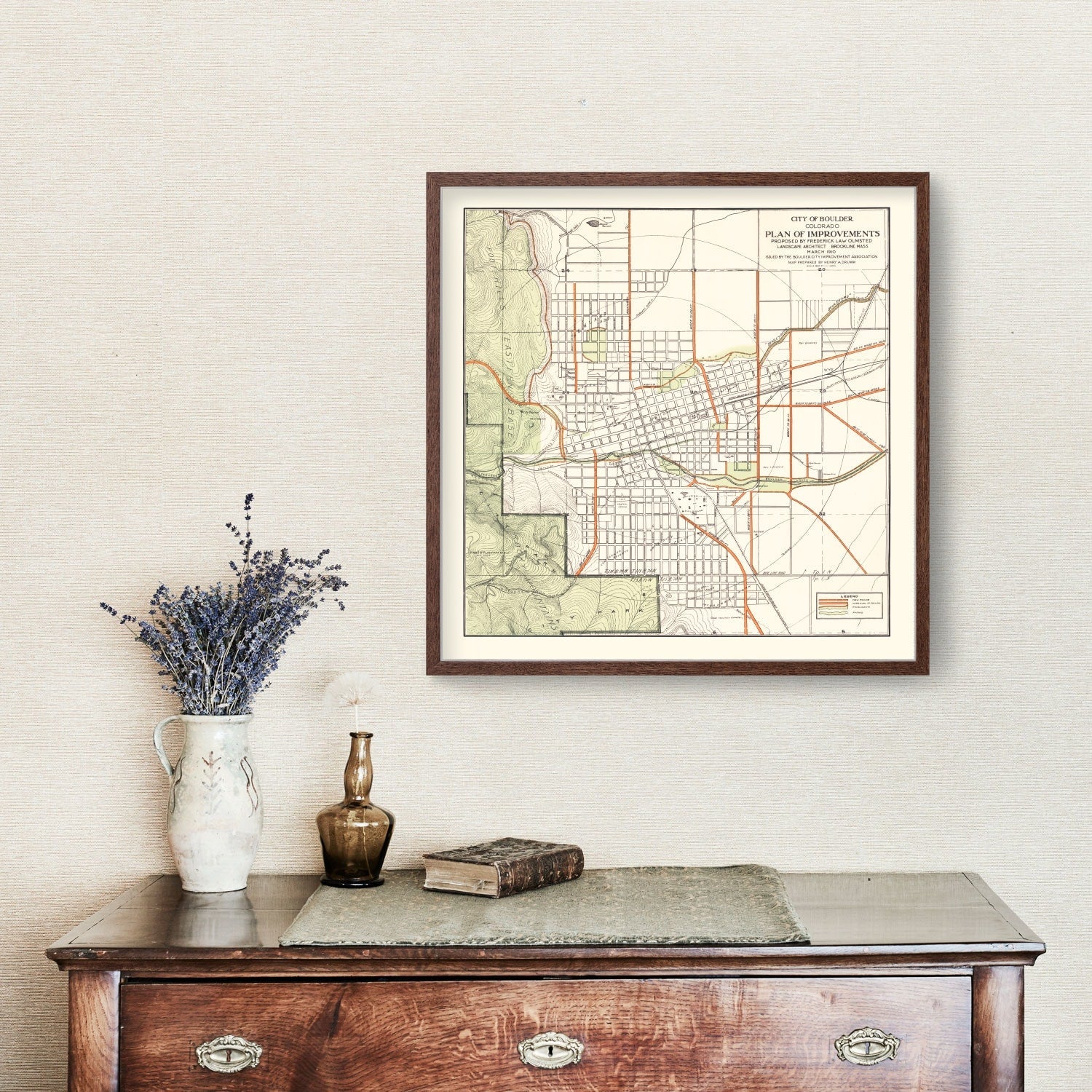 Vintage Map of Boulder, Colorado 1910