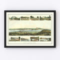 Vintage Map of New Haven, Connecticut 1862