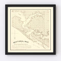 Vintage Map of Panama City, Florida 1887