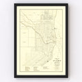 Vintage Map of Miami, Florida 1905