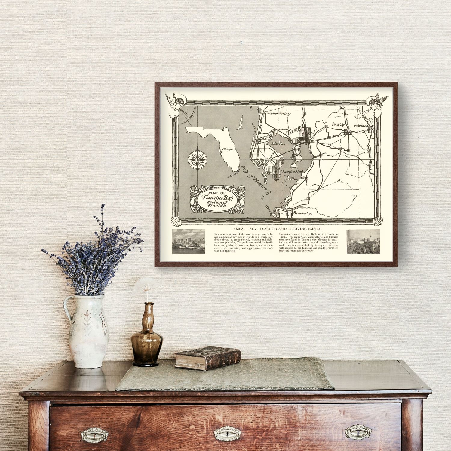 Vintage Map of Tampa, Florida 1928