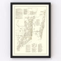 Vintage Map of Miami, Florida 1929