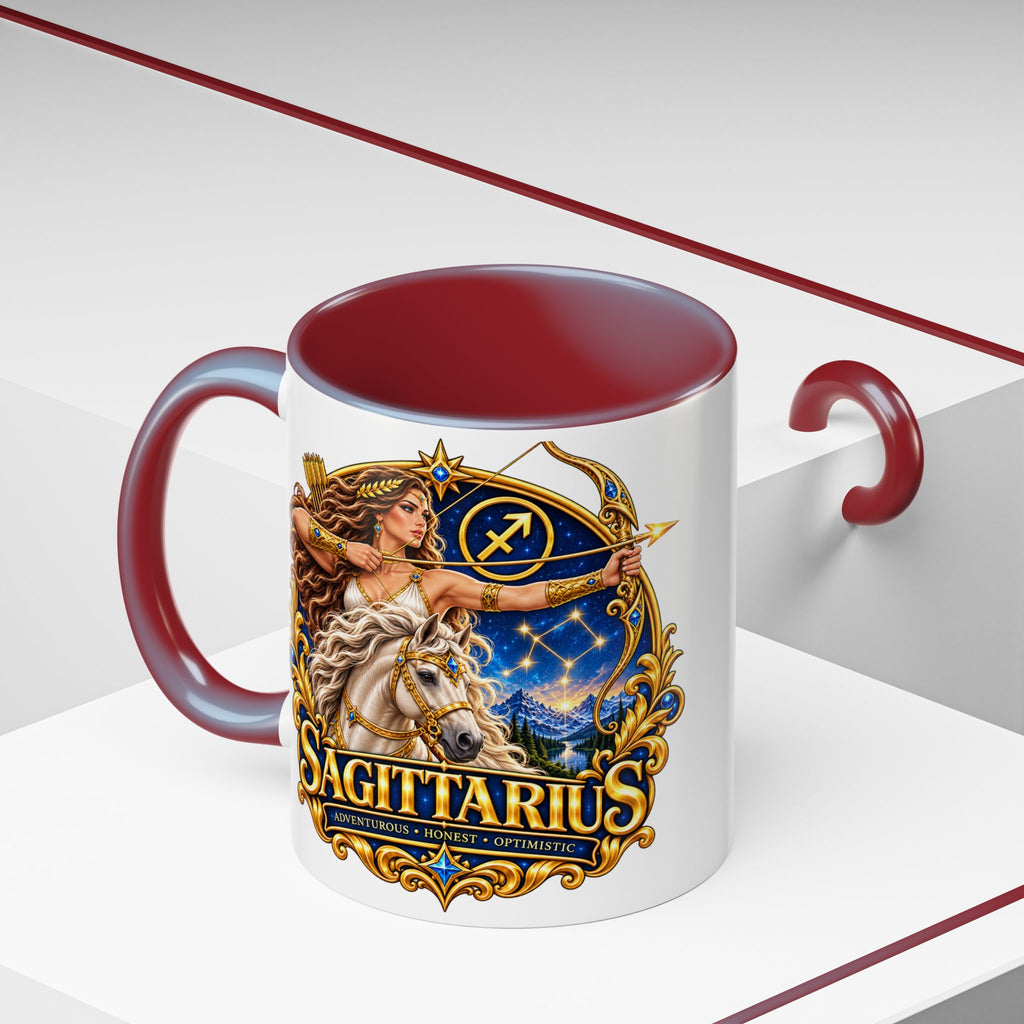 Sagittarius Accent Coffee Mug — Zodiac Archer Design (11/15oz)