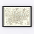 Vintage Map of Atlanta, Georgia 1947