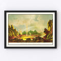 Vintage Map of Burning Lake of Kilauea, 1884