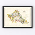 Vintage Map of Oahu, 1902