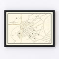 Vintage Map of Honolulu, Hawaii 1893