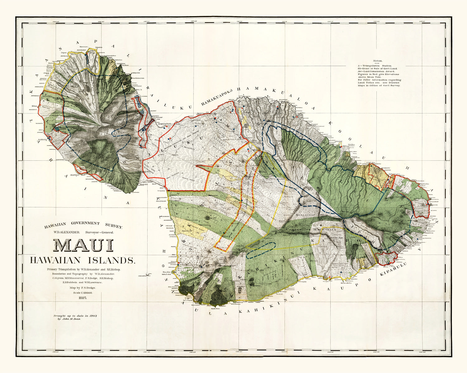 Vintage Map of Maui, 1903