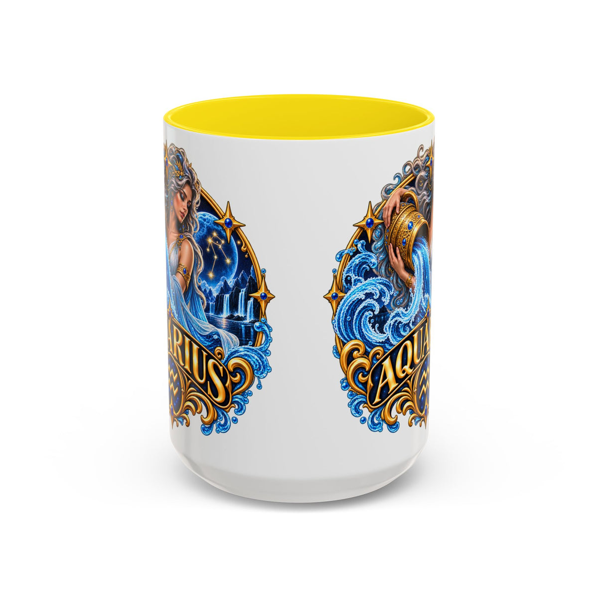 Aquarius Zodiac Coffee Mug — Illustrated Water Bearer Astrology Gift (11/15oz)