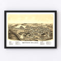 Vintage Map of Wappingers Falls, New York 1889