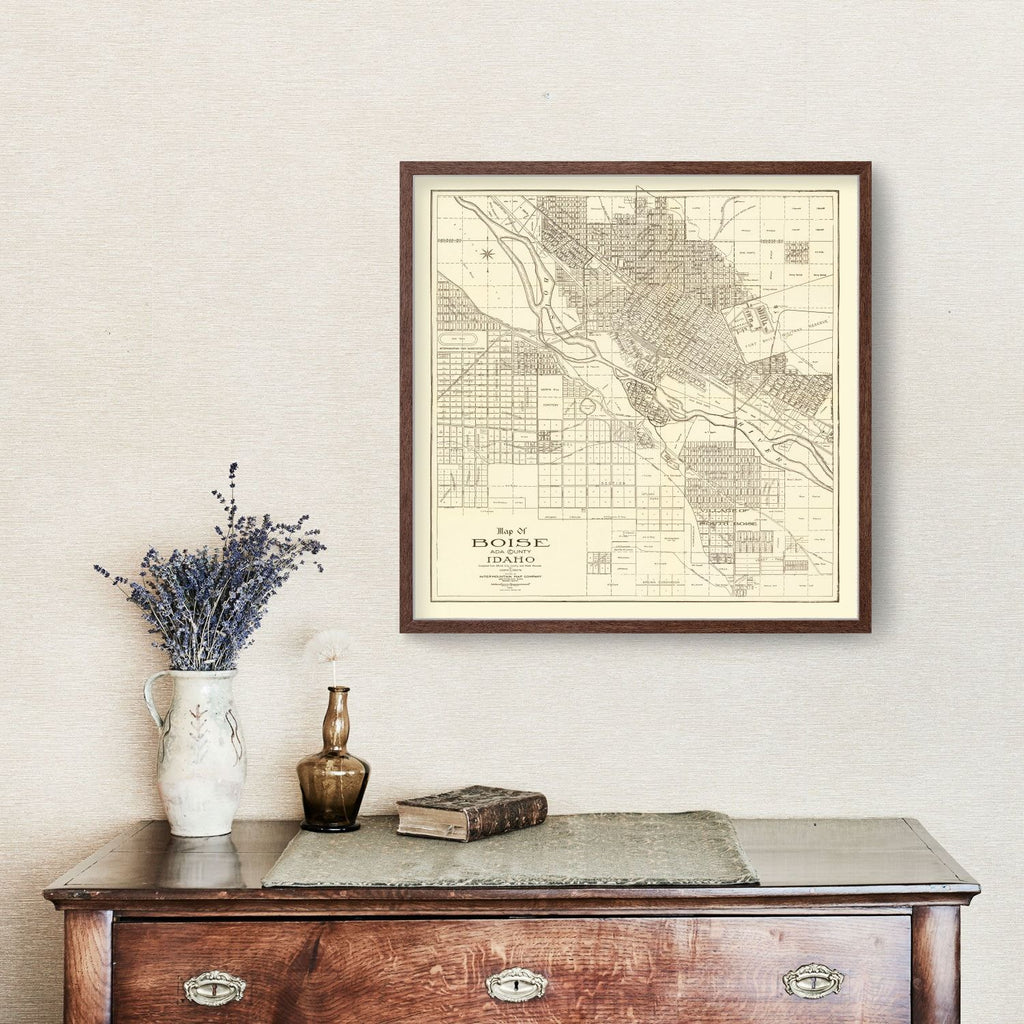 Vintage Map of Boise, Idaho 1912