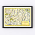 Vintage Map of Sun Valley Ski Trail, 1937