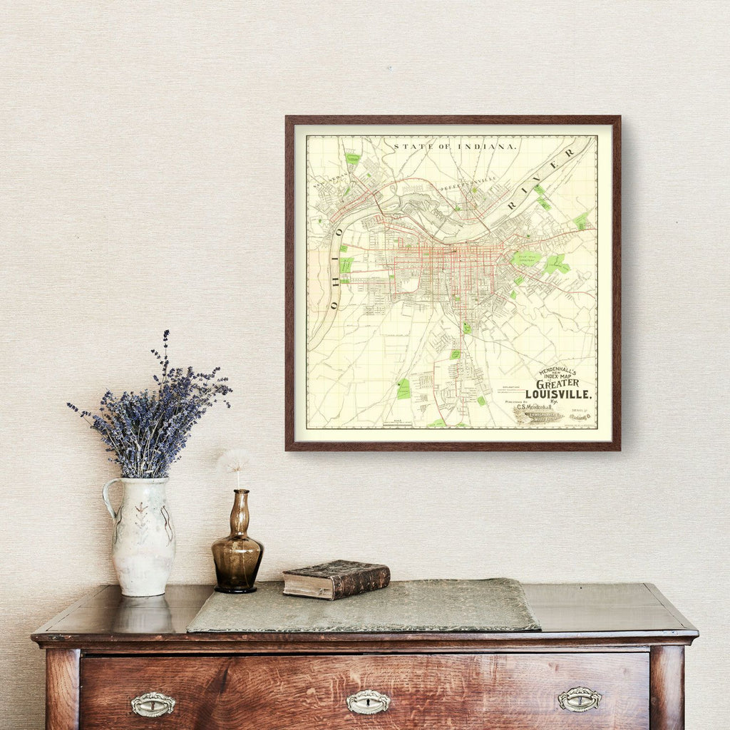 Vintage Map of Louisville, Kentucky 1906