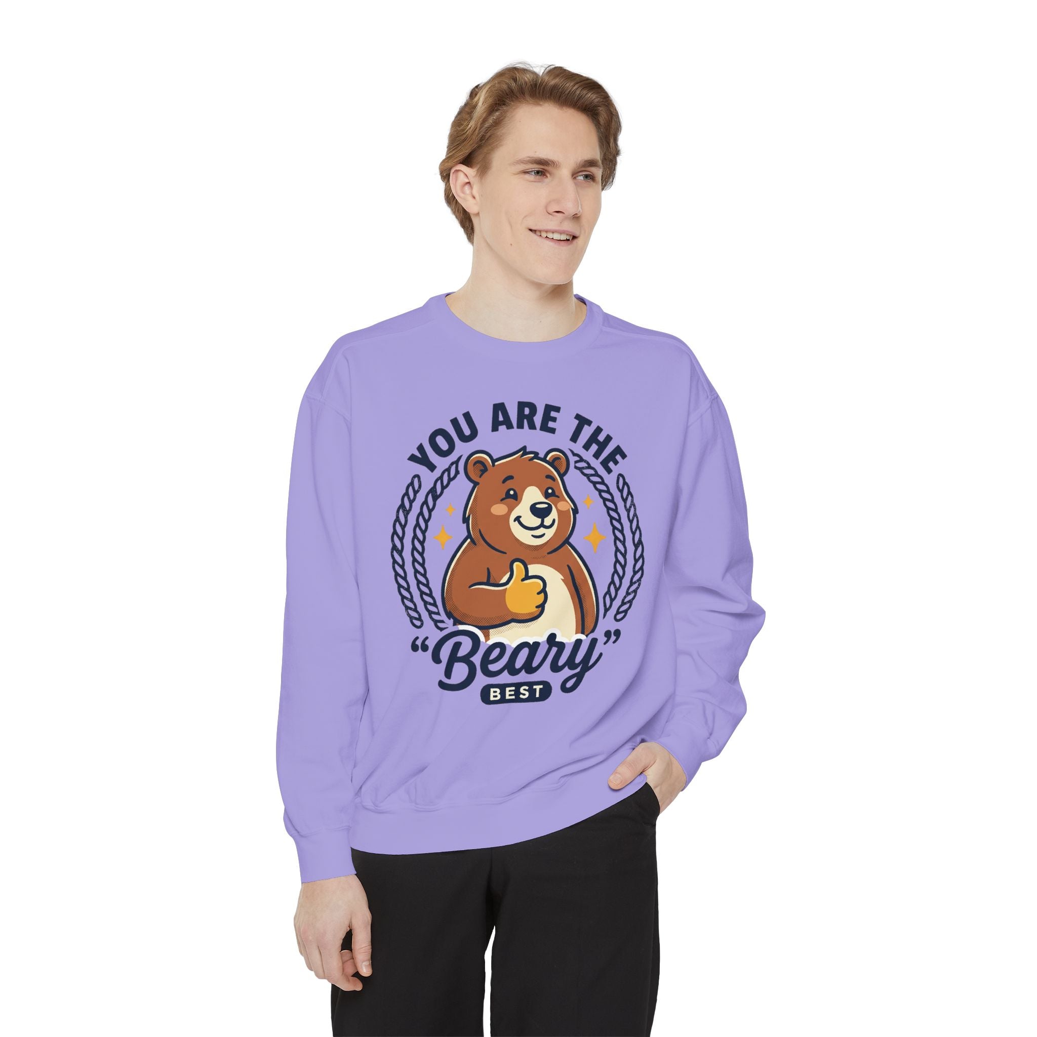 You Are The Beary Best Sweatshirt — Cute Thumbs-Up Bear Graphic