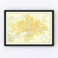 Vintage Map of Des Moines, Iowa 1910