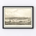 Vintage Map of Bangor, Maine 1850