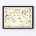 Vintage Map of Duxbury, Massachusetts 1937