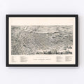 Vintage Map of Ann Arbor, Michigan 1890