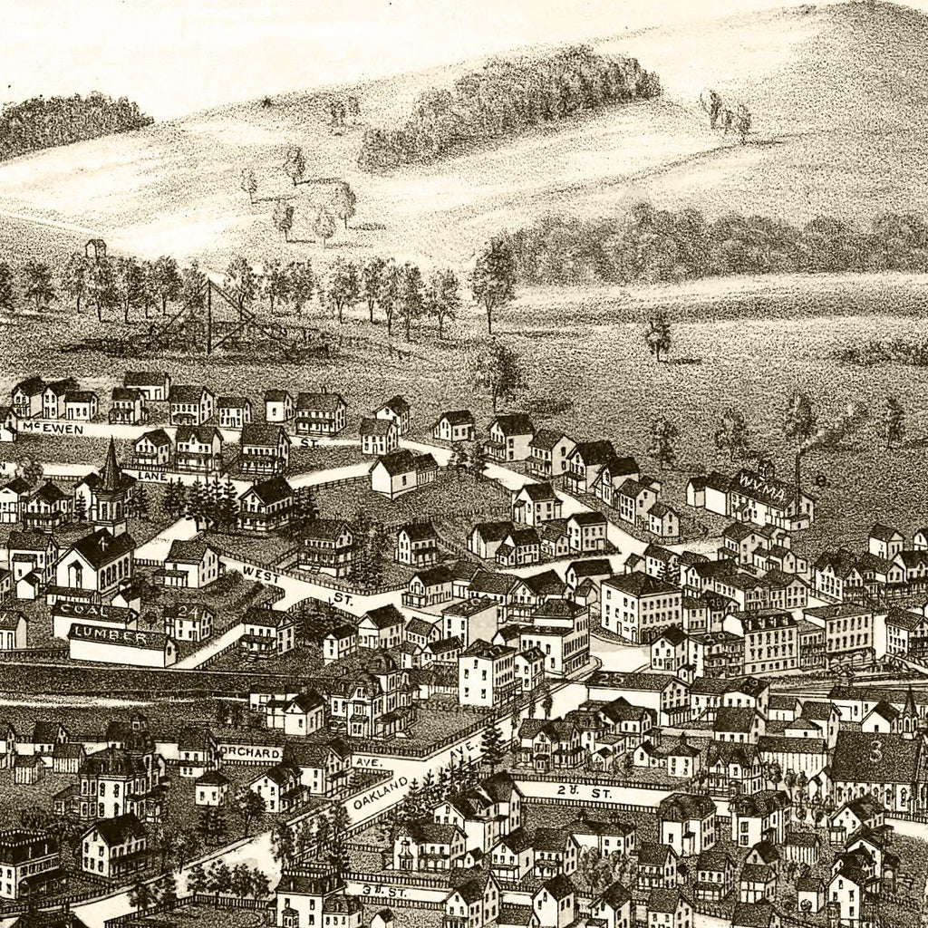 Vintage Map of Warwick, New York 1887