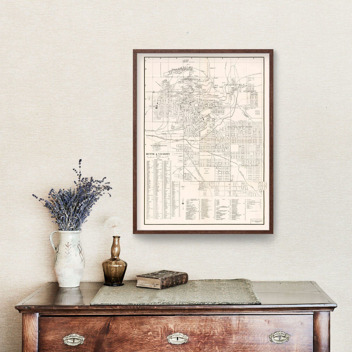 Vintage Map of Butte, Montana 1939