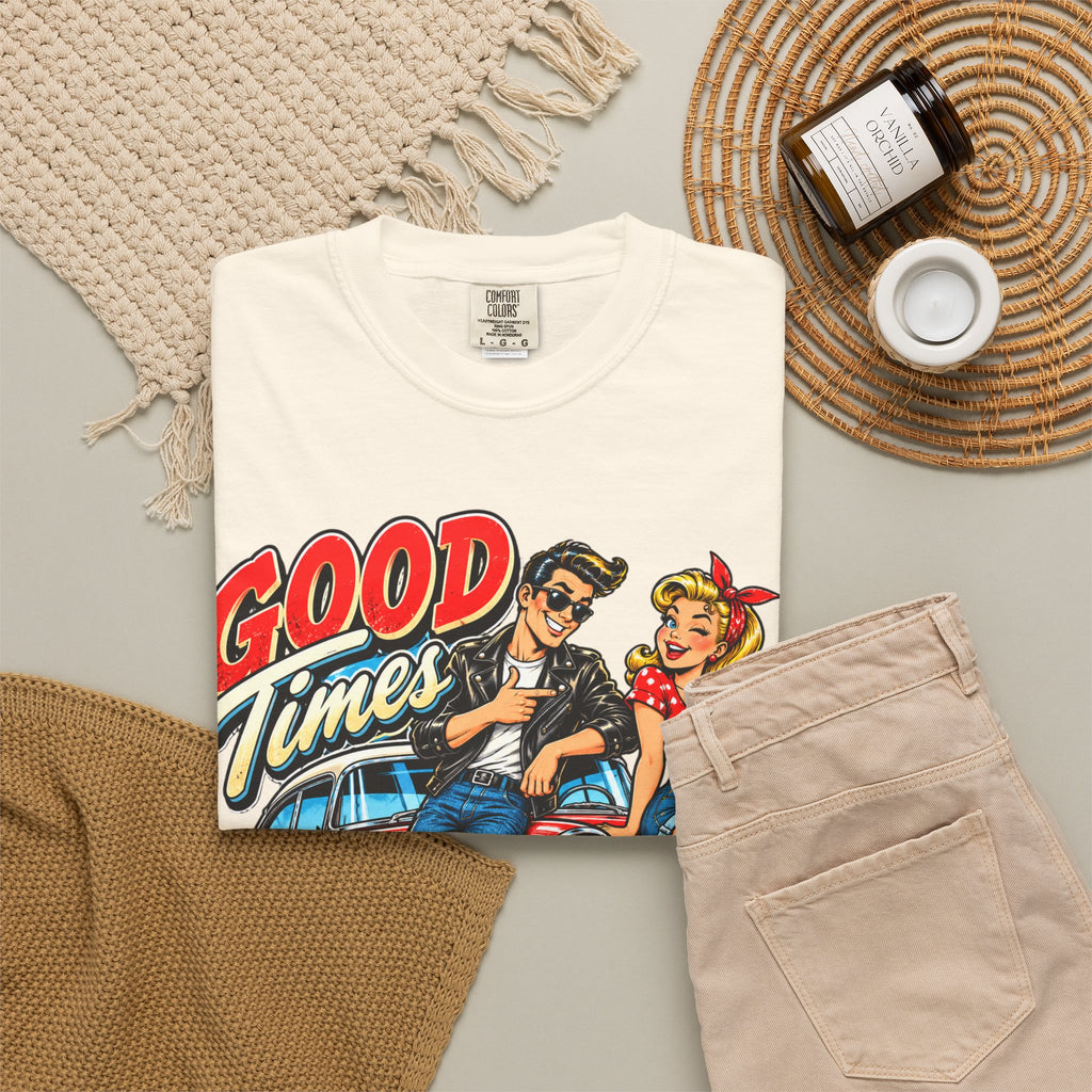 Good Times Retro Car Tee — Vintage 1950s Rockabilly Graphic T‑Shirt