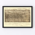 Vintage Map of Santa Fe, New Mexico 1885